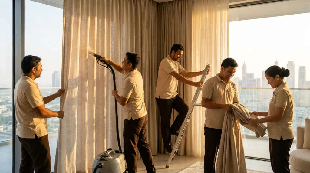 شركة تنظيف ستائر فى ابوظبي : 0561307855 — الصفوة كلين