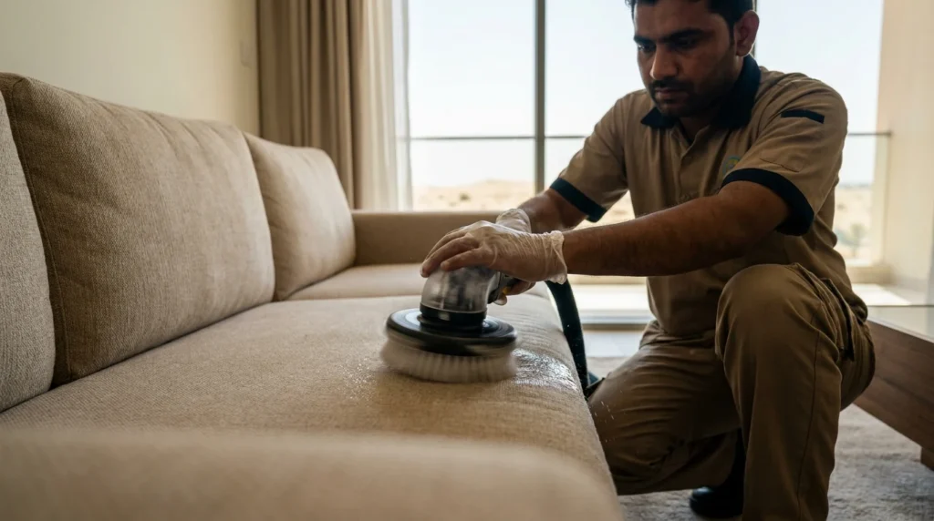تنظيف بقع الزيت على الكنب في أبوظبي: دليل شامل — الصفوة كلين